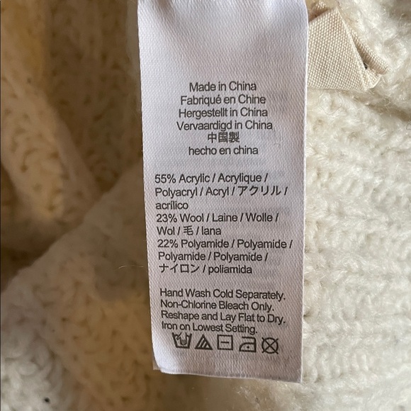 Madewell Size S Cozy Cream Mock Turtleneck Wool-blend Sweater - Picture 5 of 10